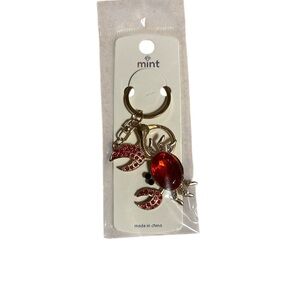 🔴Mint Red and Gold Crab Keychain
